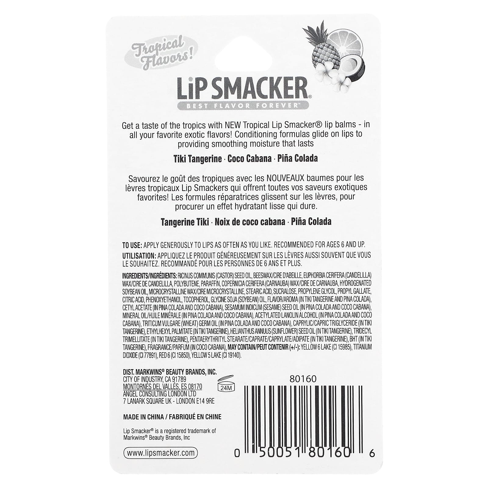 Lip Smacker, Lip Balm, Tropical, 3 Pack, 0.42 oz (12 g)