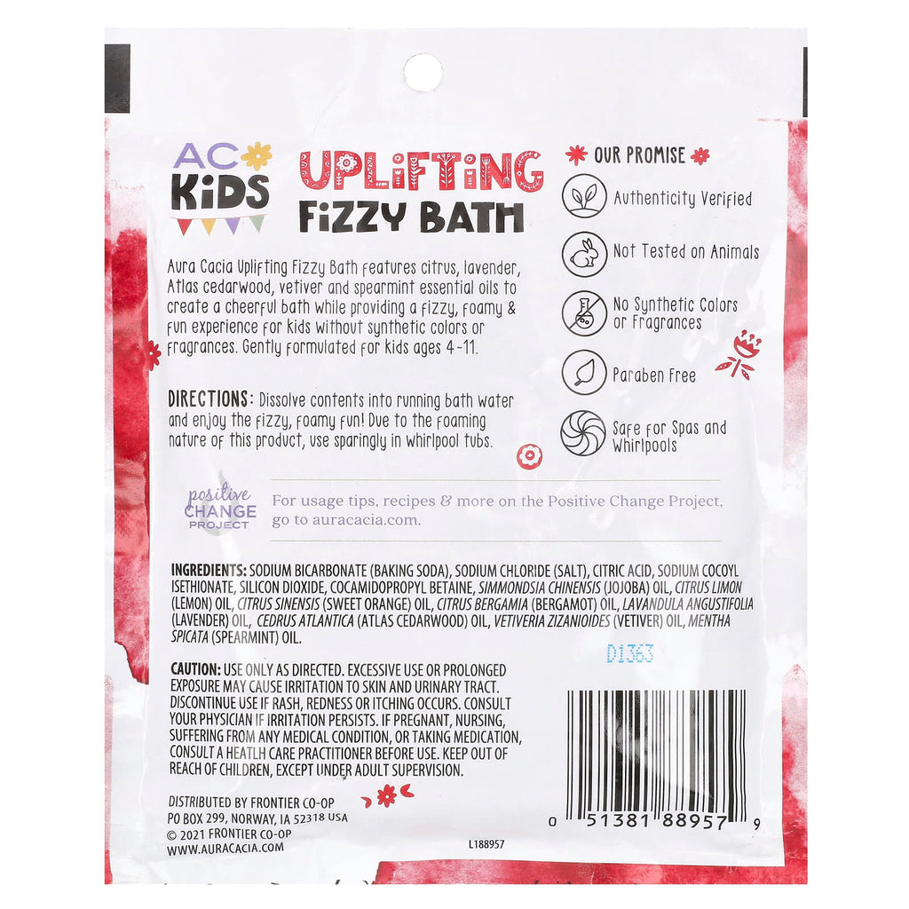 Aura Cacia, Kids, Uplifting Fizzy Bath, 2.5 oz (70.9 g)