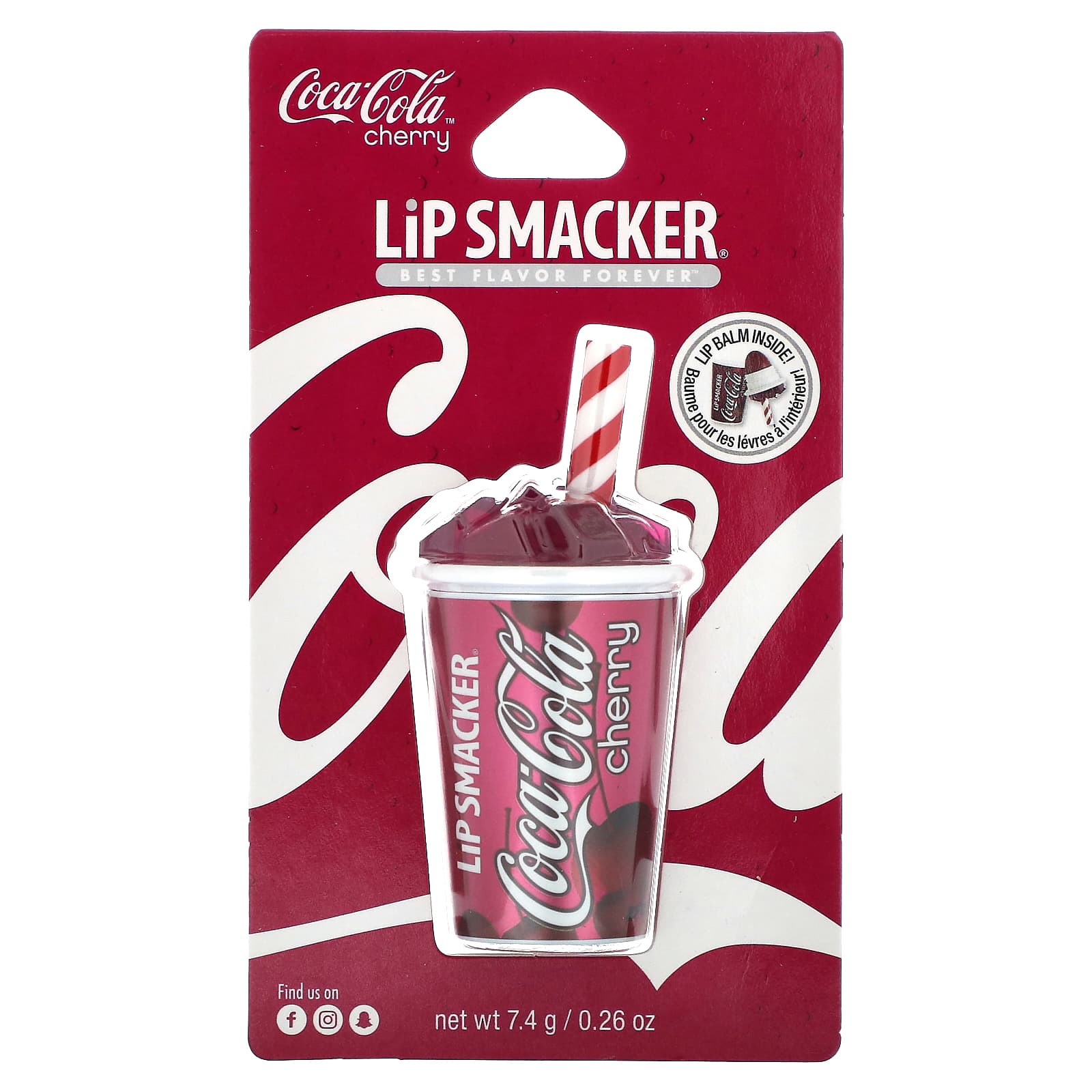 Lip Smacker, Coca-Cola, Lip Balm, Cherry Coke Cup, 0.26 oz (7.4 g)
