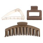 Kitsch, Assorted Oversized Claw Clip, 3 Pc Set