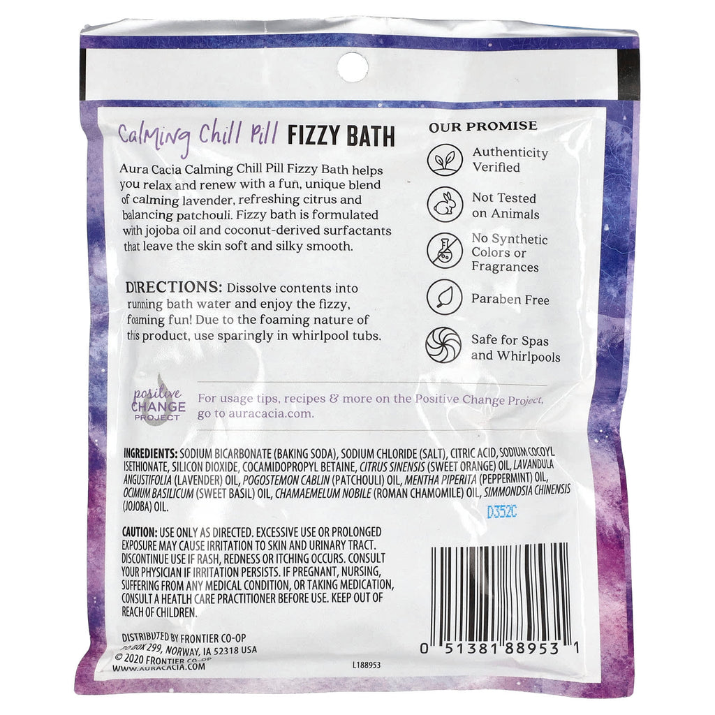 Aura Cacia, Fizzy Bath, Calming Chill Pill, 2.5 oz (70.9 g)
