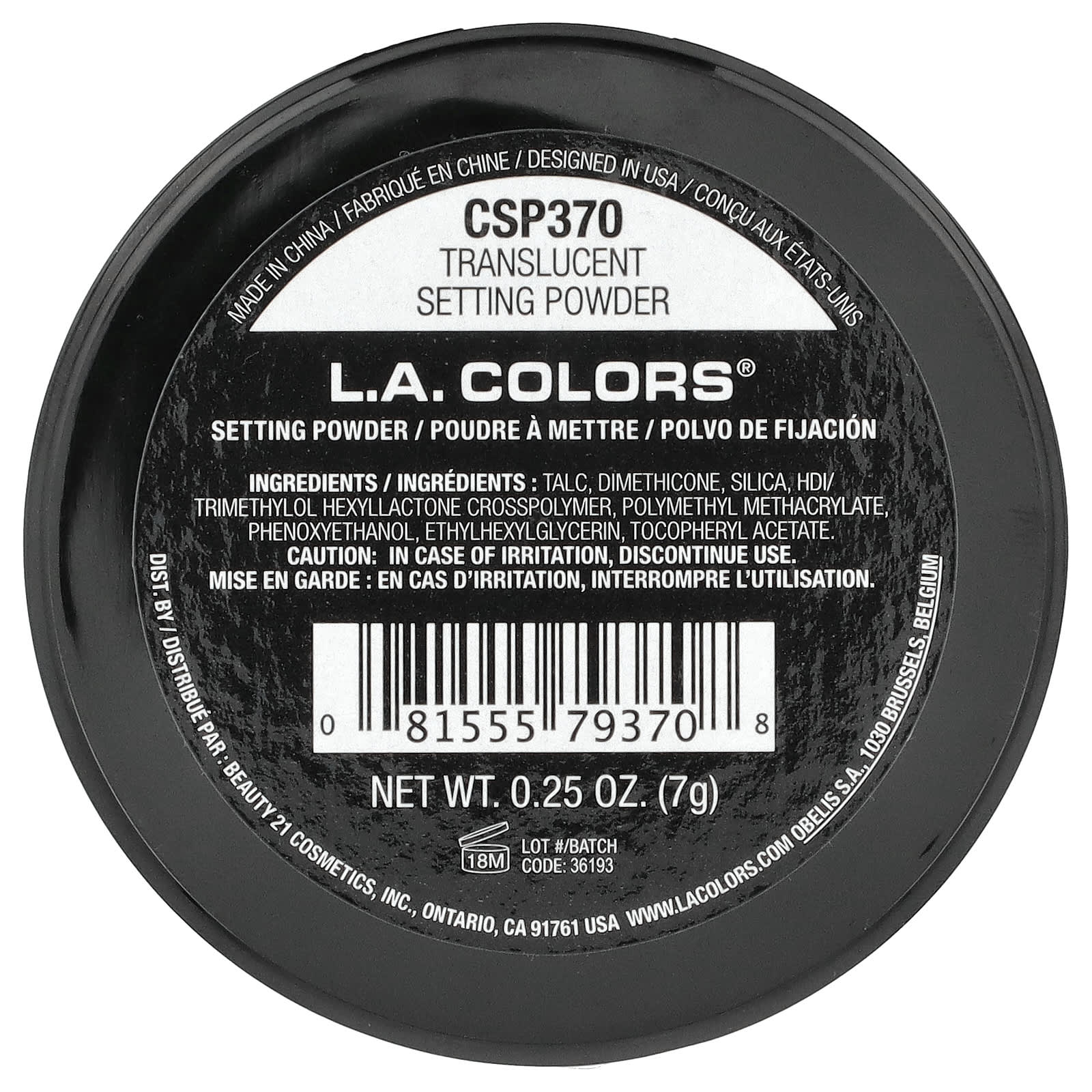 L.A. Colors, Setting Powder, CSP370 Translucent, 0.25 oz (7 g)