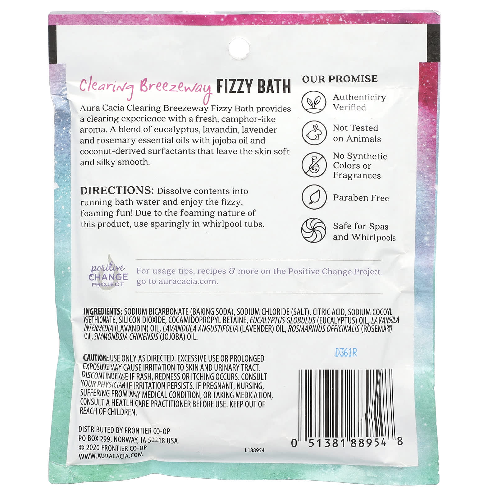 Aura Cacia, Fizzy Bath, Clearing Breezeway, 2.5 oz (70.9 g)