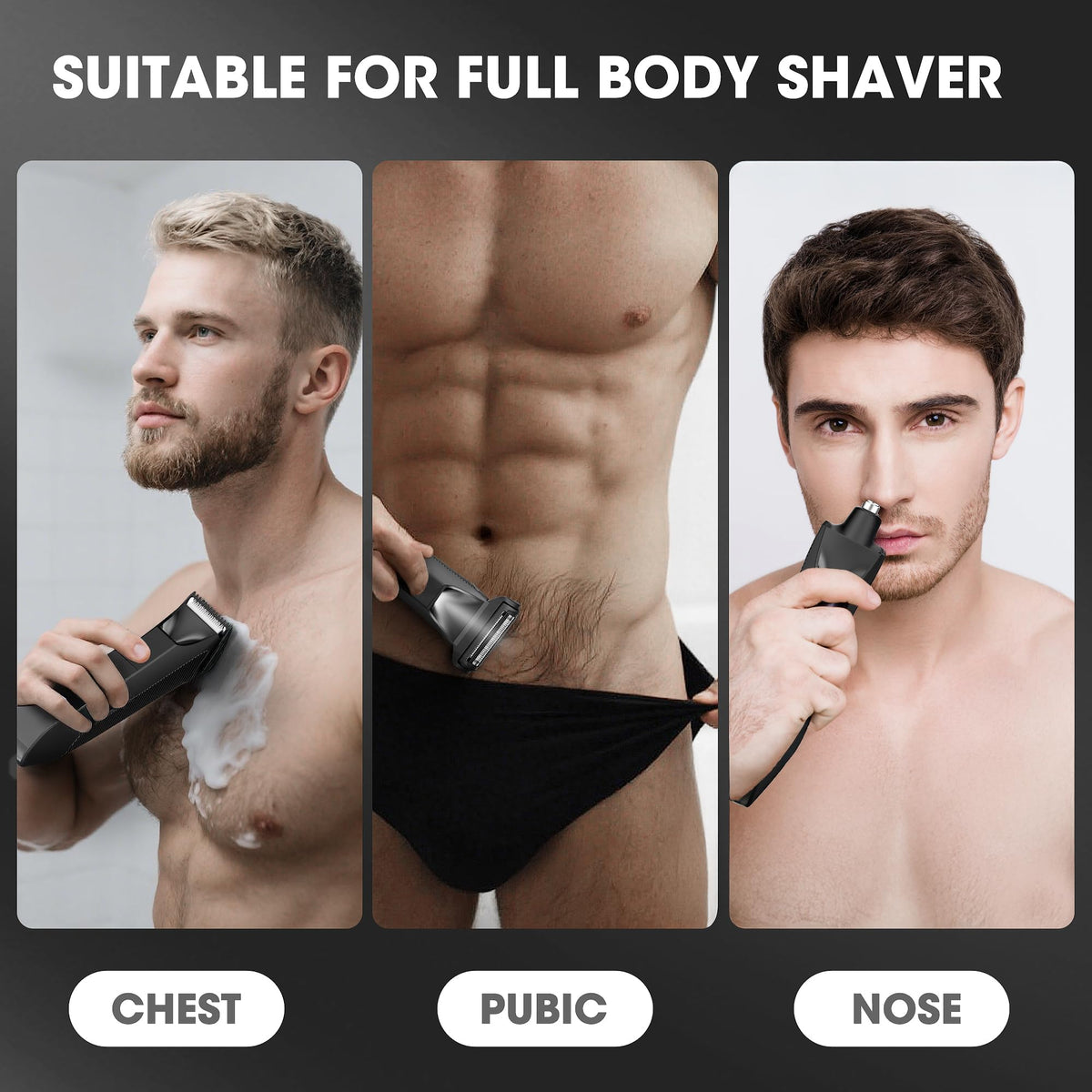 Manscape Men's Body, Head and Facial Hair Trimmer, Waterproof Grooming Kit