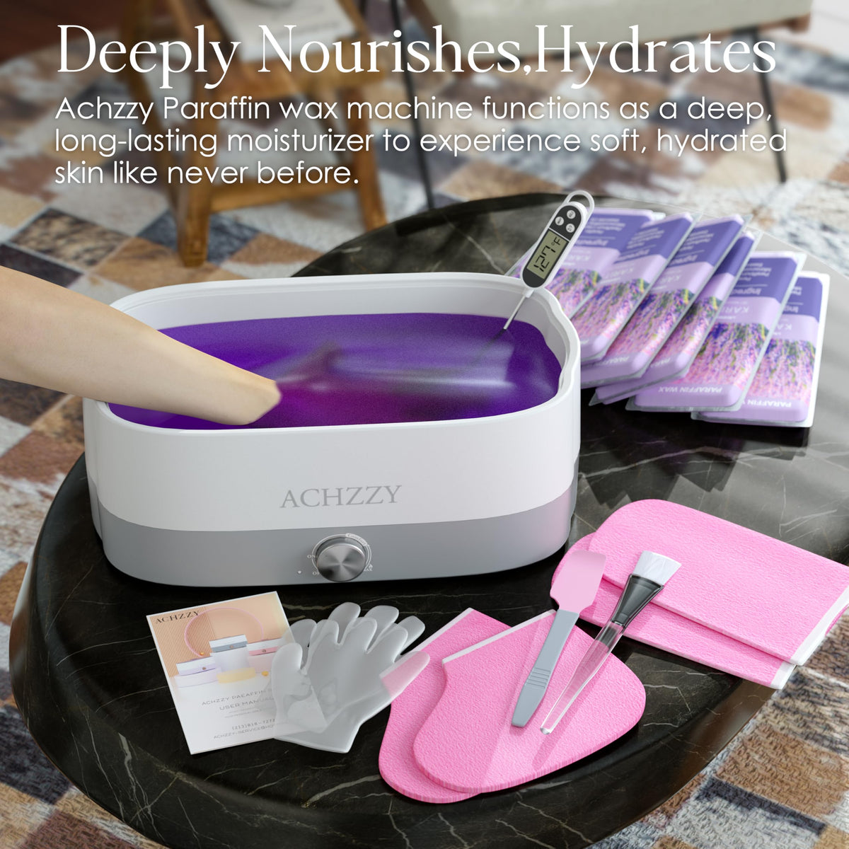 Achzzy Paraffin Wax Machine, 4000ml Wax Bath Warmer, Charcoal Gray
