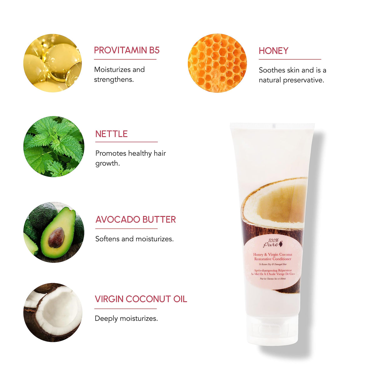 100% PURE Honey & Virgin Coconut Restorative Conditioner