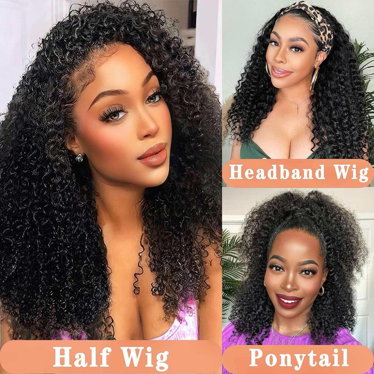 100% Unprocessed Brazilian Virgin Human Hair Half Wig