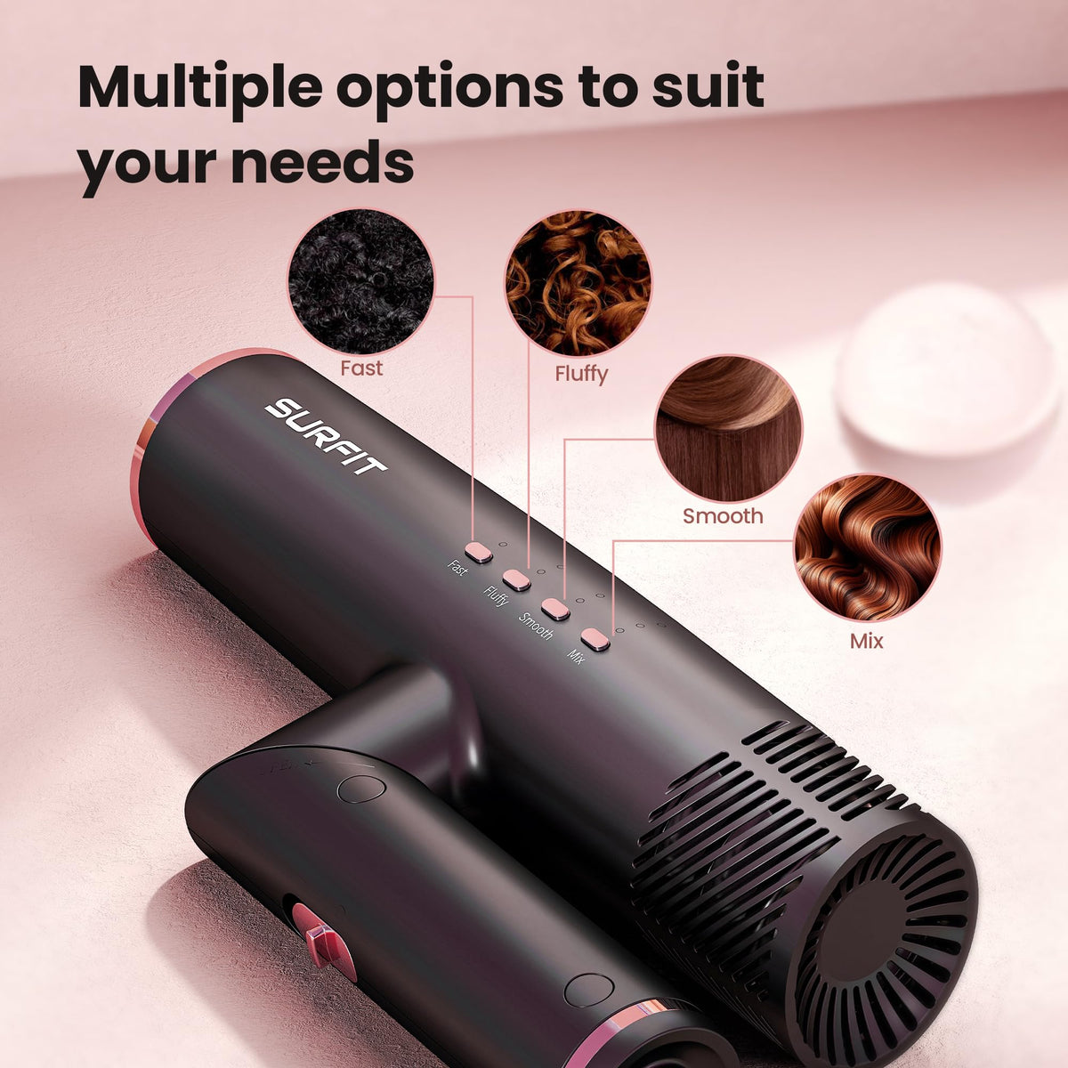 Surfit 110K RPM Ionic Hair Dryer with Diffuser, Foldable Travel Blow Dryer