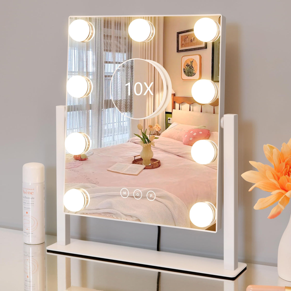 Kotdning Lighted Vanity Mirror with 9 Dimmable LED Bulbs
