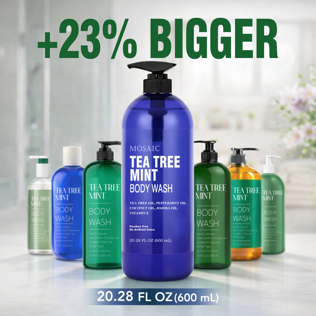 Mosaic Tea Tree Body Wash with Vitamin E, 20.28 Fl Oz