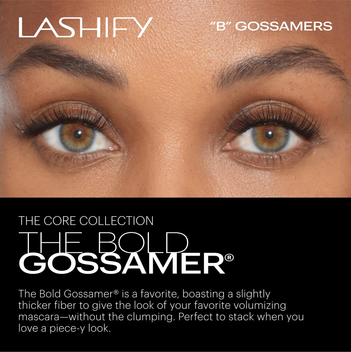 Lashify Bold Gossamer DIY Eyelash Extensions Refill, Black