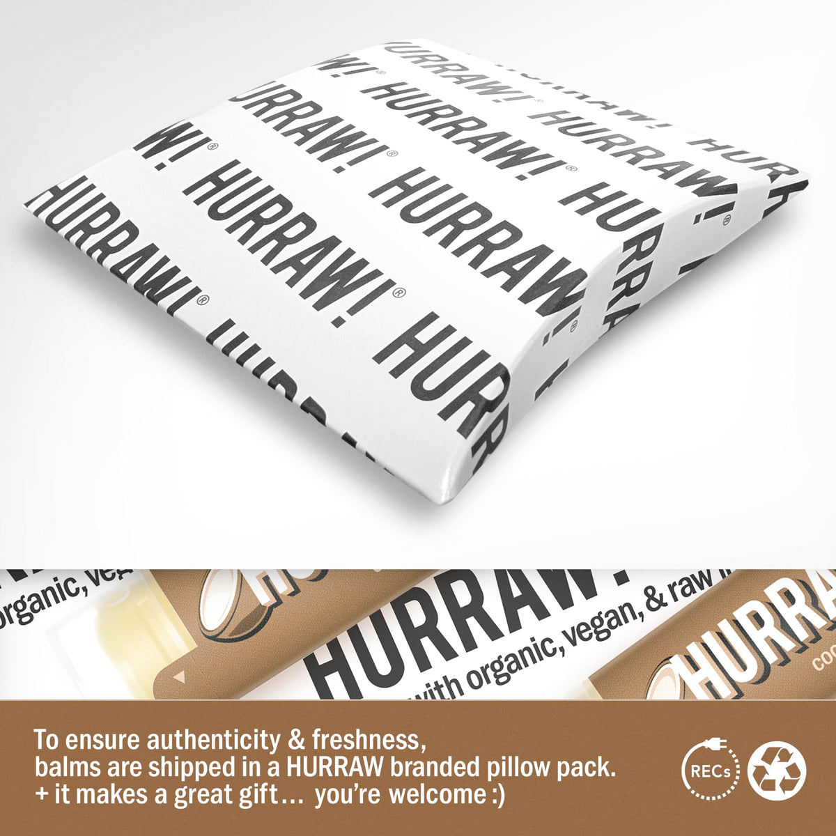 Hurraw! Coconut Lip Balm - Organic Vegan Natural