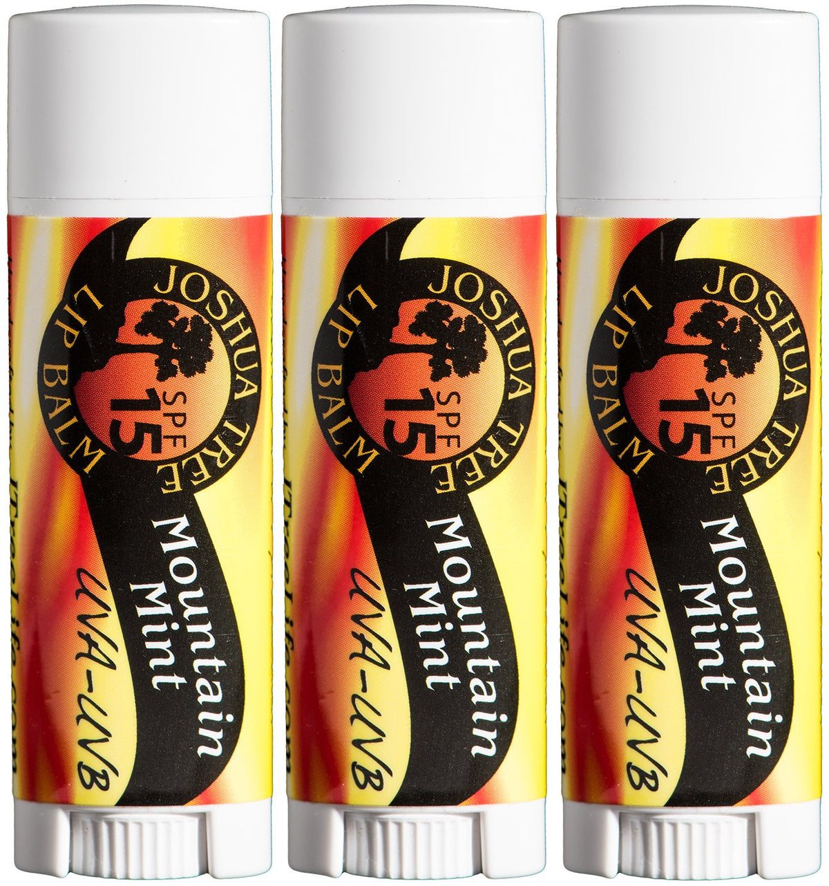 Joshua Tree Mountain Mint Organic Lip Balm SPF 15, Pack of 3