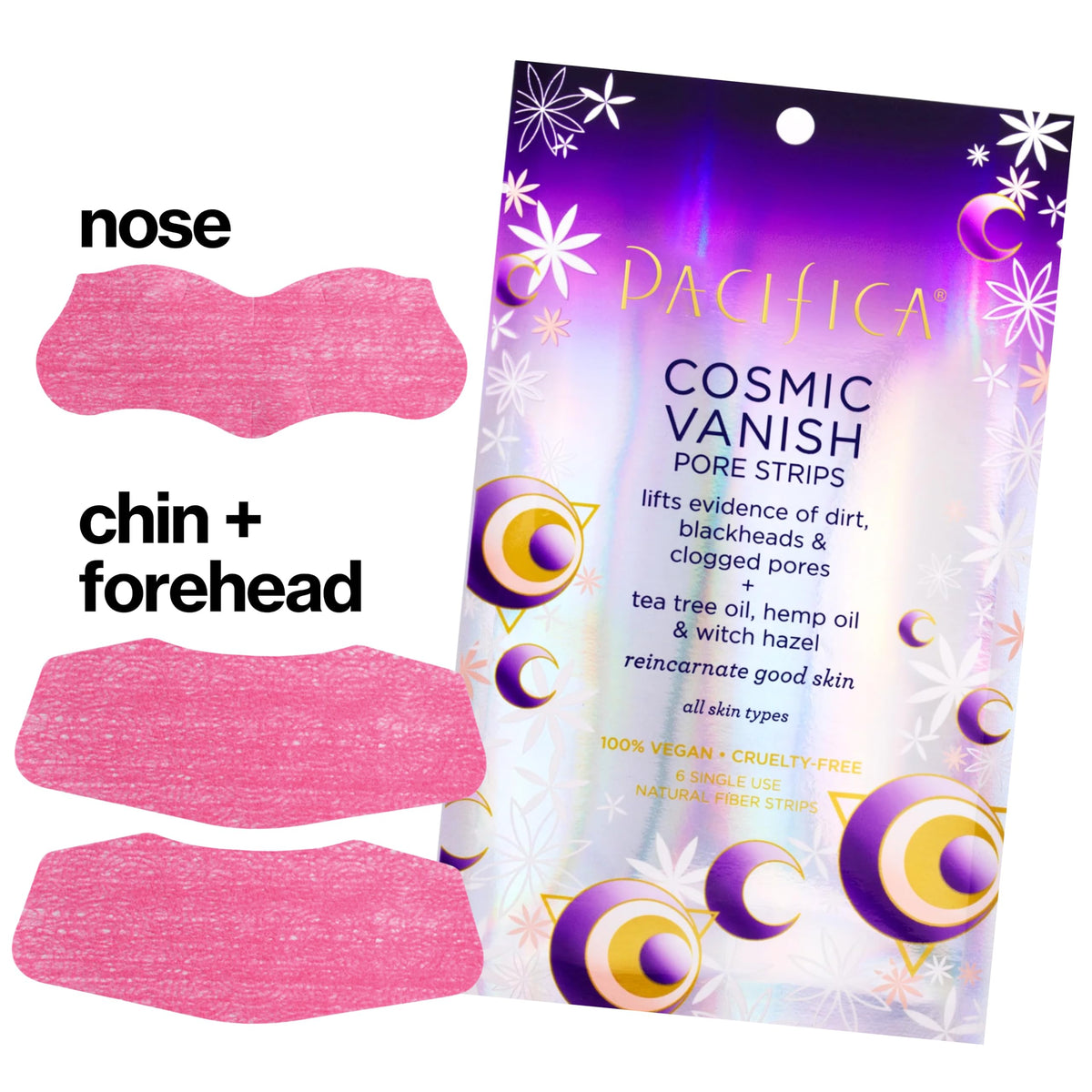 Pacifica Cosmic Vanish Blackhead Remover Pore Strips, 6 Count