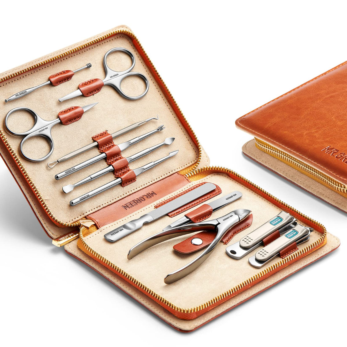MR.GREEN 12-Piece Manicure and Pedicure Set with PU Leather Case