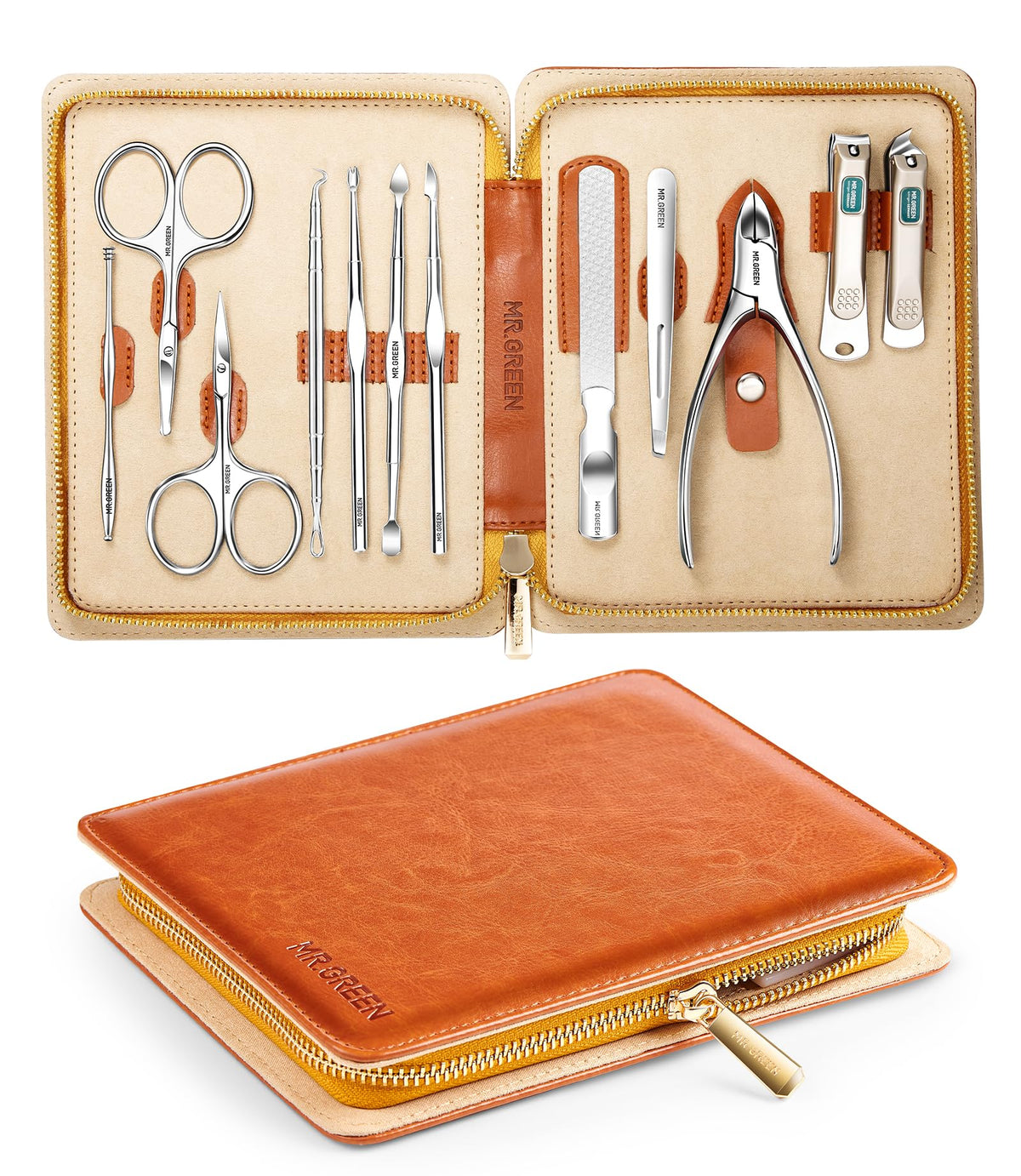 Professional Stainless Steel Manicure and Pedicure Set, 12-Piece Nail Care Kit with Travel Case