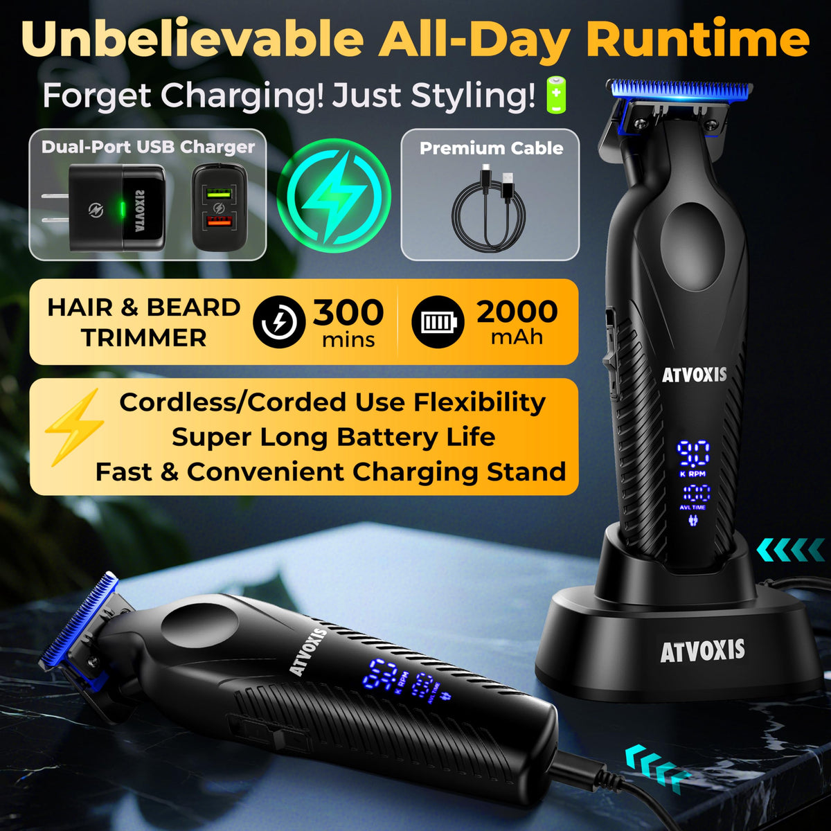 Zero Gap 9,000 RPM Brushless T-Blade Trimmer for Men