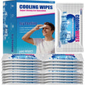 Mint Cooling Face & Body Wipes, Individually Wrapped No-Rinse Towels