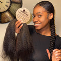 DAIXI 1B Pre-Stretched Afro Kinky Human Hair Braiding Extensions