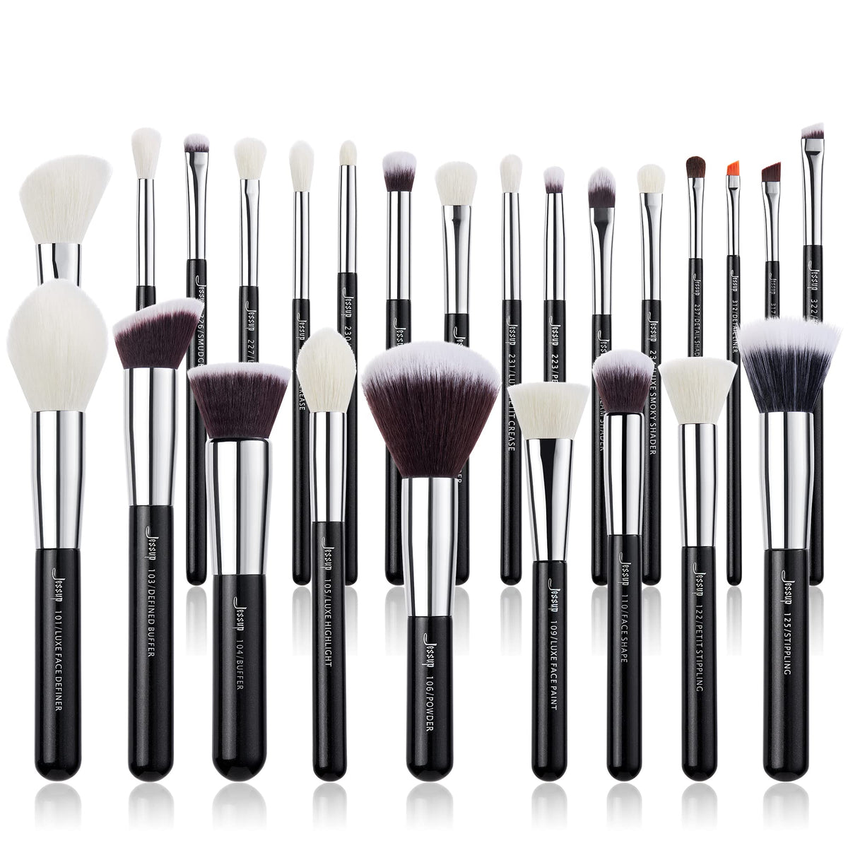 Jessup 25-Piece Professional Makeup Brush Set with Natural-Synthetic Hair