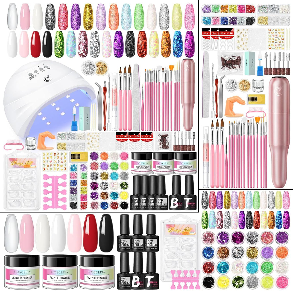 COSCELIA Acrylic Nail Kit for DIY Nail Design