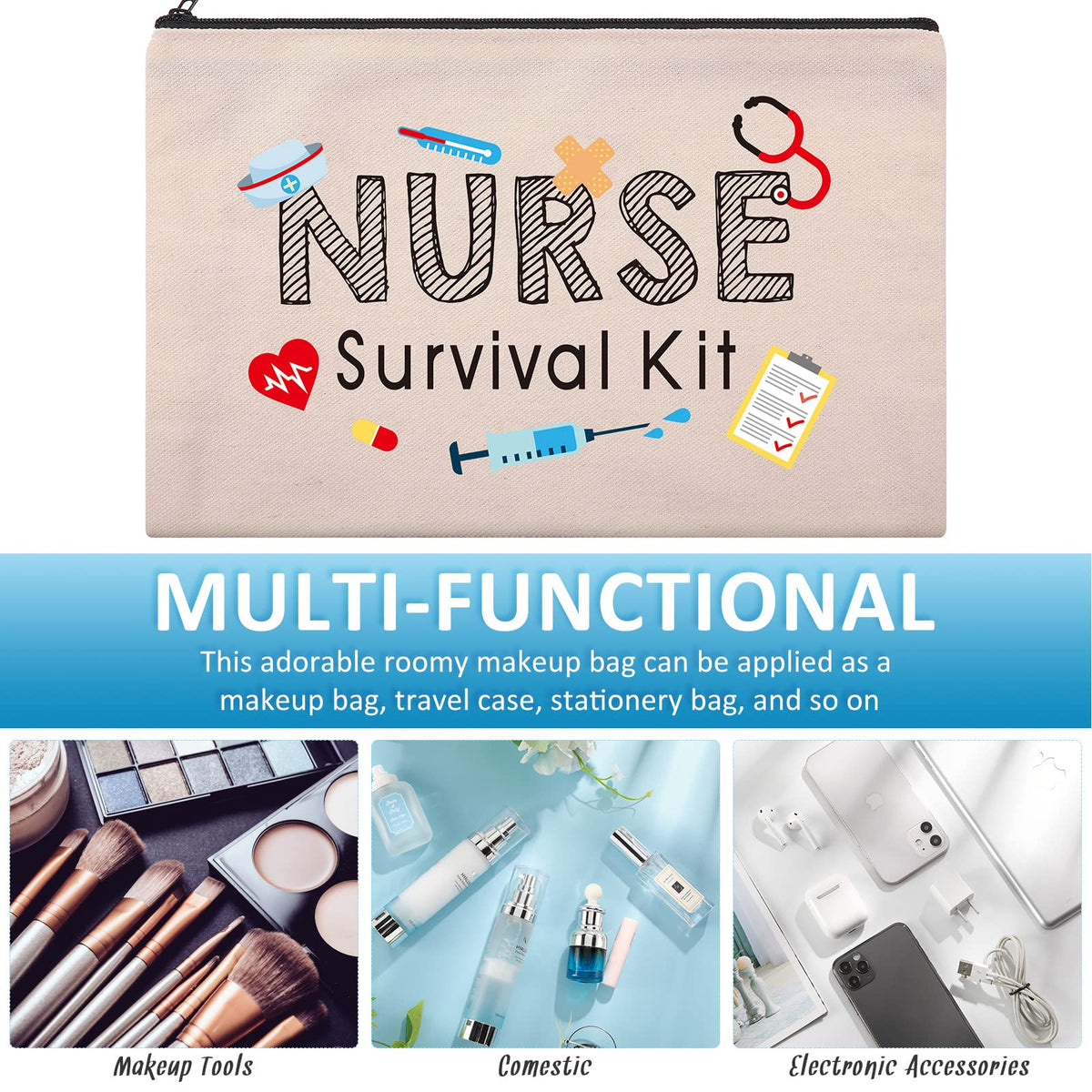 Saintrygo Nurse Survival Kit Canvas Cosmetic Bags, 20-Piece Set