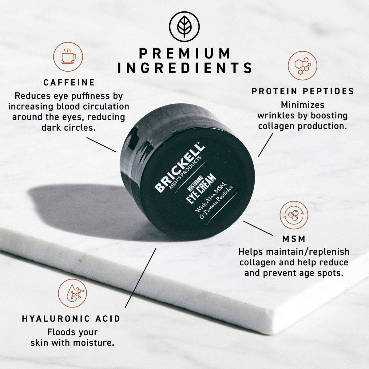 Brickell Men's Restoring Under Eye Cream, Unscented, 0.5 Fl Oz