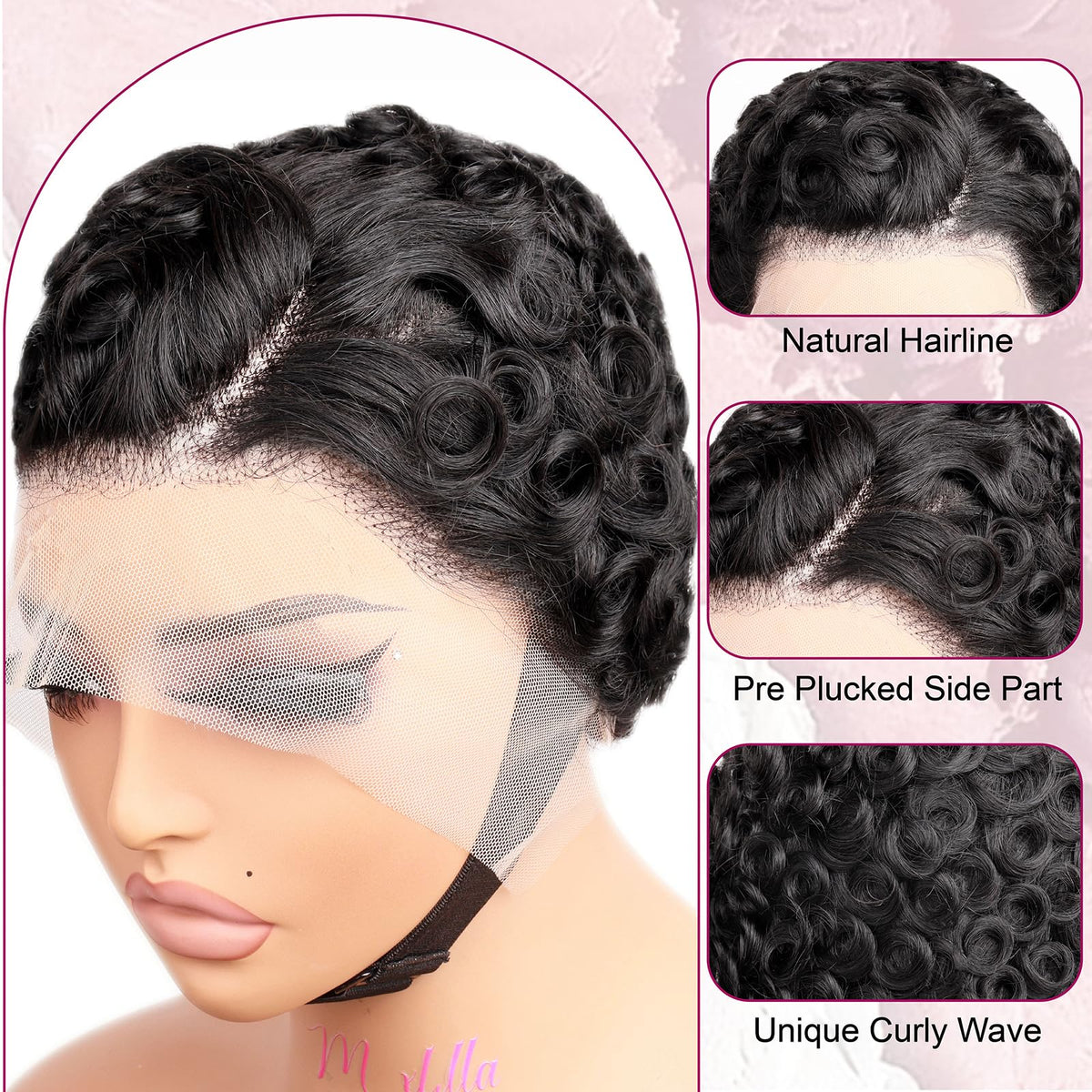 Short Curly 13x4 Lace Front Pixie Cut Wig 100% Human Hair
