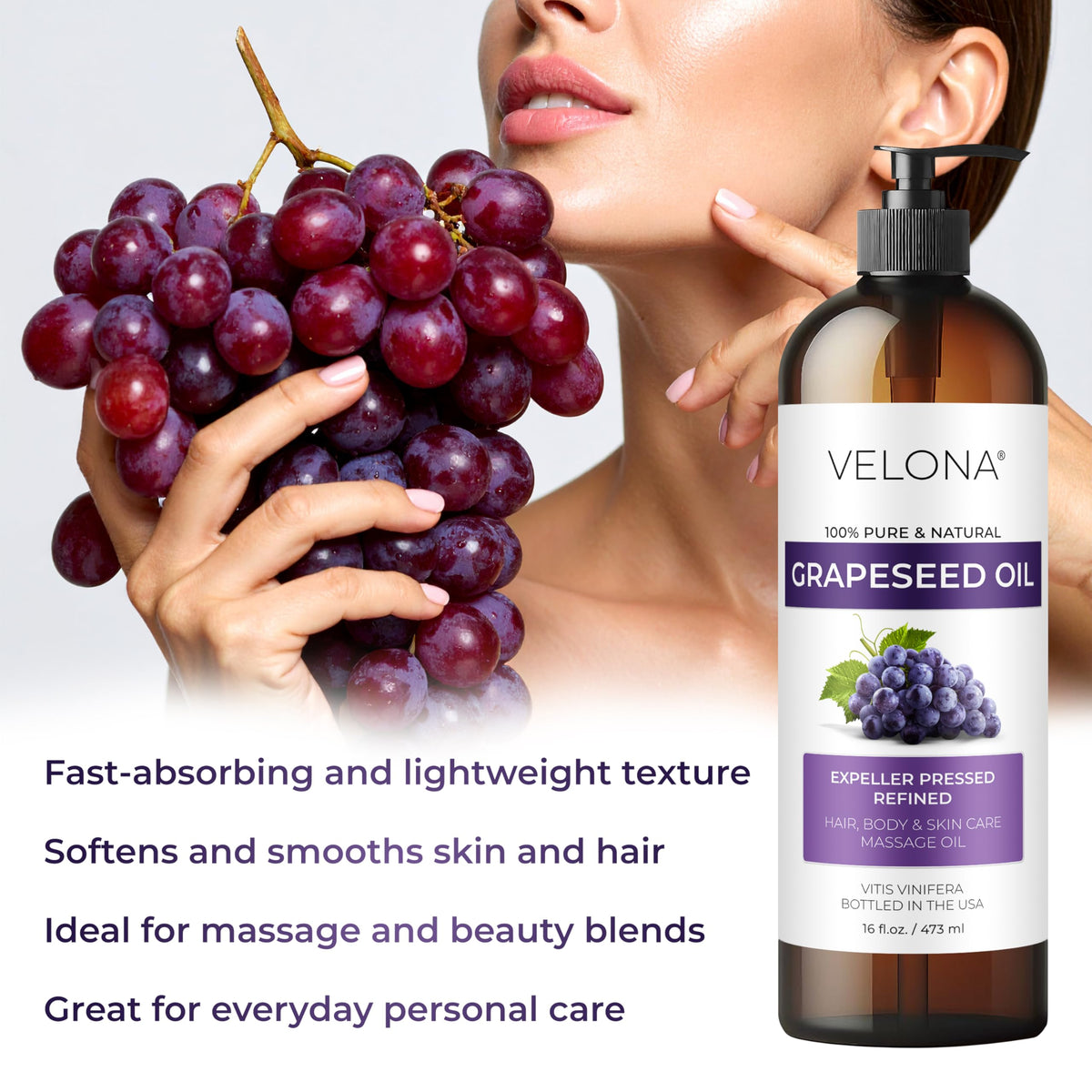 velona Grapeseed Oil Pure Natural Carrier Oil