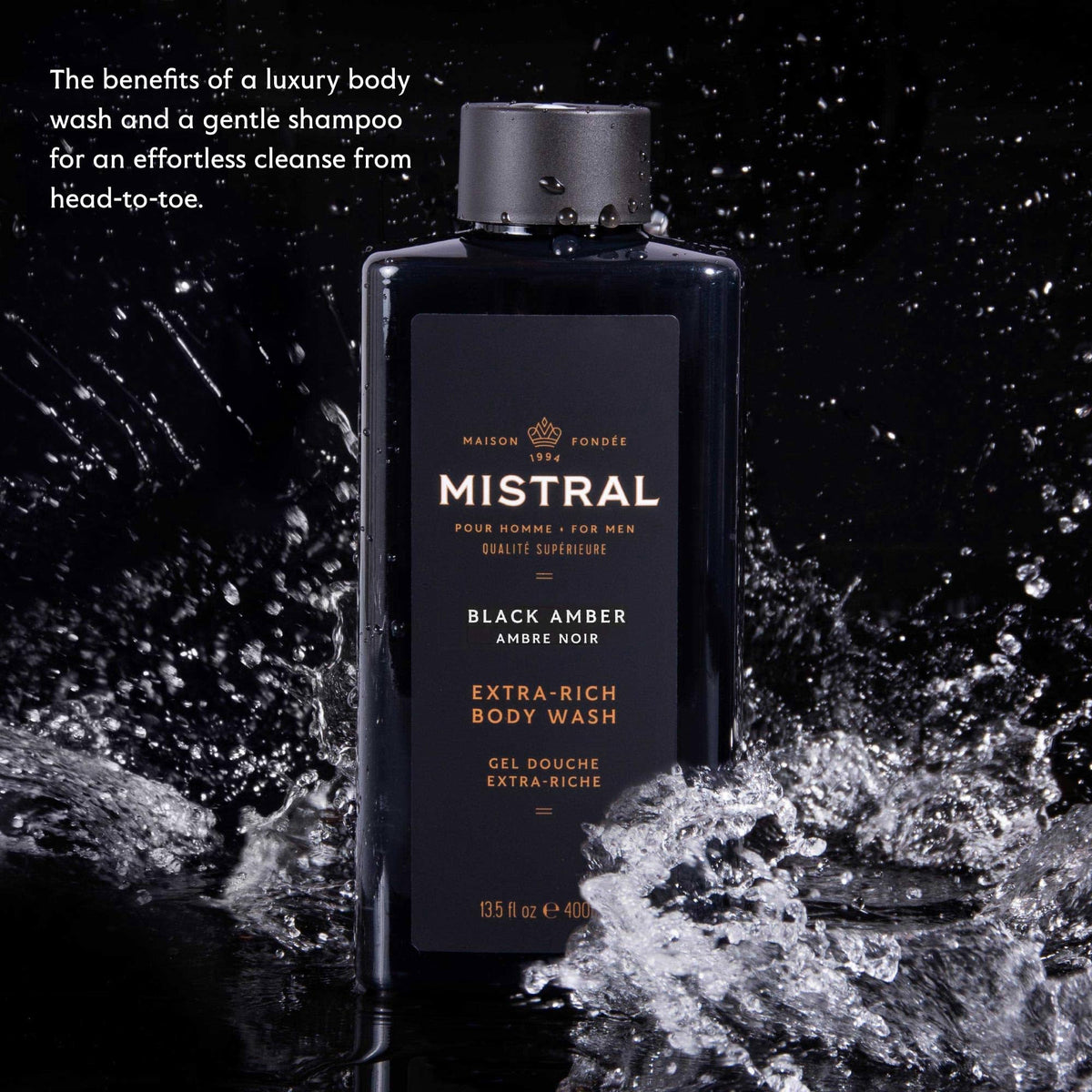 Mistral 2-in-1 Men's Body Wash & Shampoo, 13.5 oz