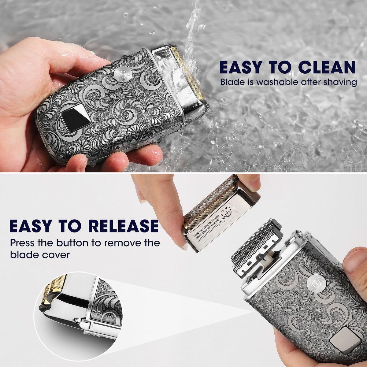 Men's Foil Shaver and T-Blade Trimmer with LED Display