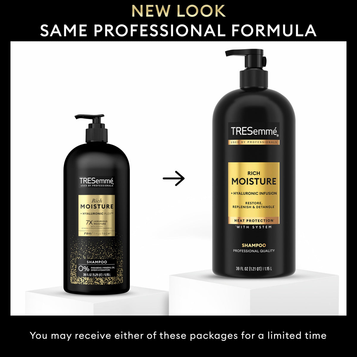 TRESemmé Rich Moisture Hydrating Shampoo with Pump, 4 Count, 39 fl oz