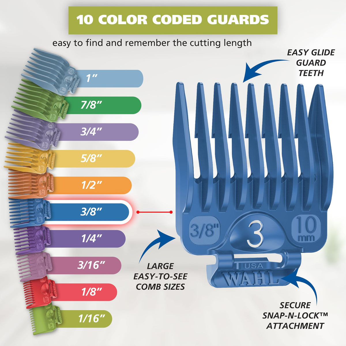 Wahl Color Pro Corded Haircutting Kit with Color-Coded Guide Combs
