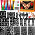 DIY Body Art Tattoo Kit with Reusable Stencils and Body Paint