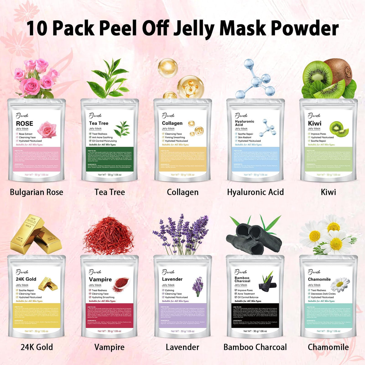 Pjordo Jelly Mask Powder for Hydrating Facial Spa Skincare