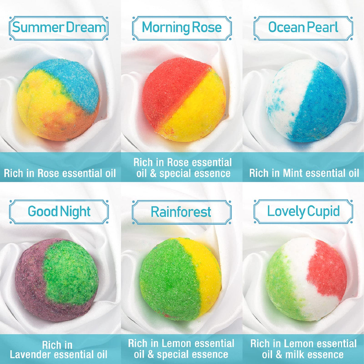 INTEYE Organic Bath Bombs Gift Set, 24 Handmade Essential Oil Fizzies