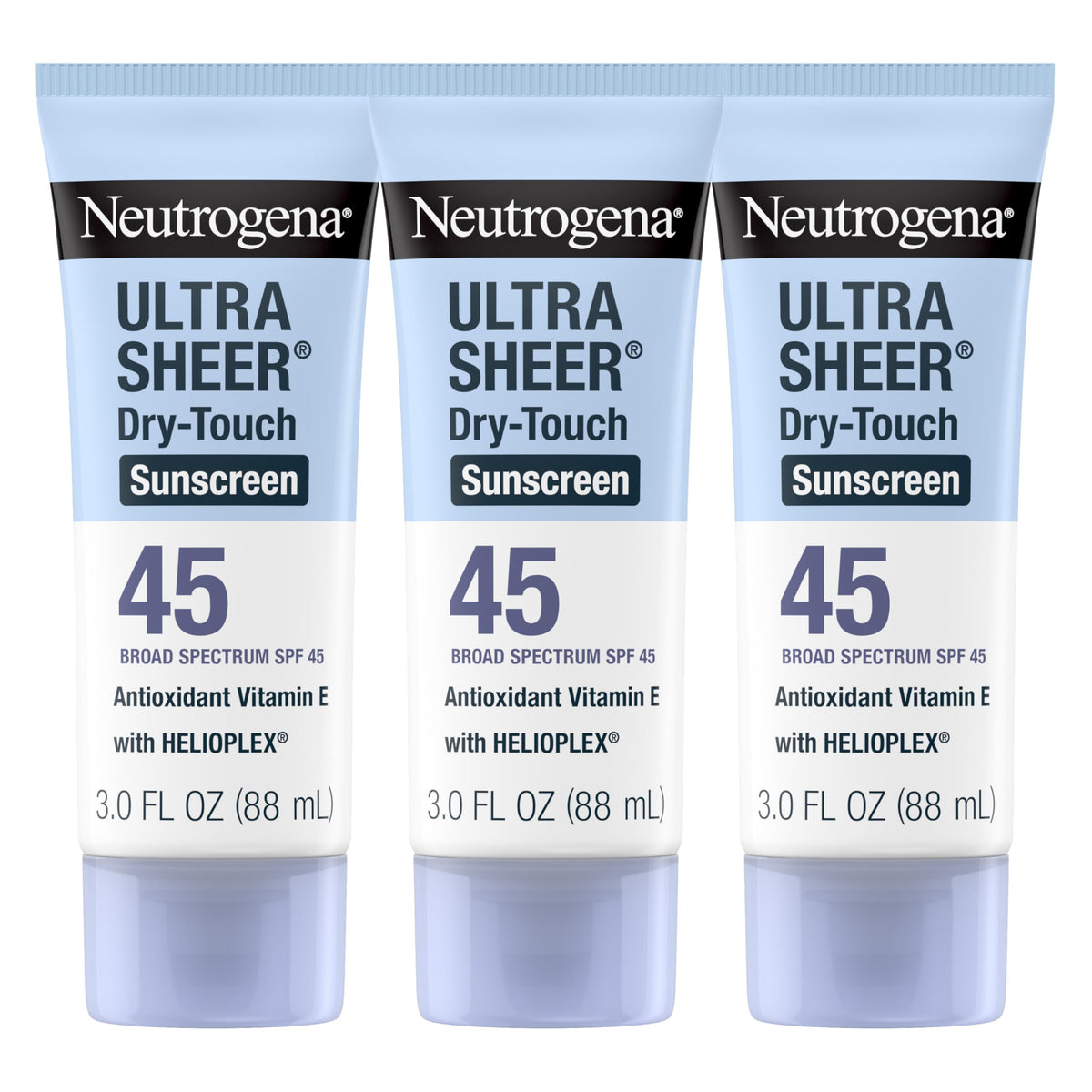 Neutrogena Ultra Sheer Dry-Touch Sunscreen SPF 45, Face & Body, 3 fl oz Pack of 3