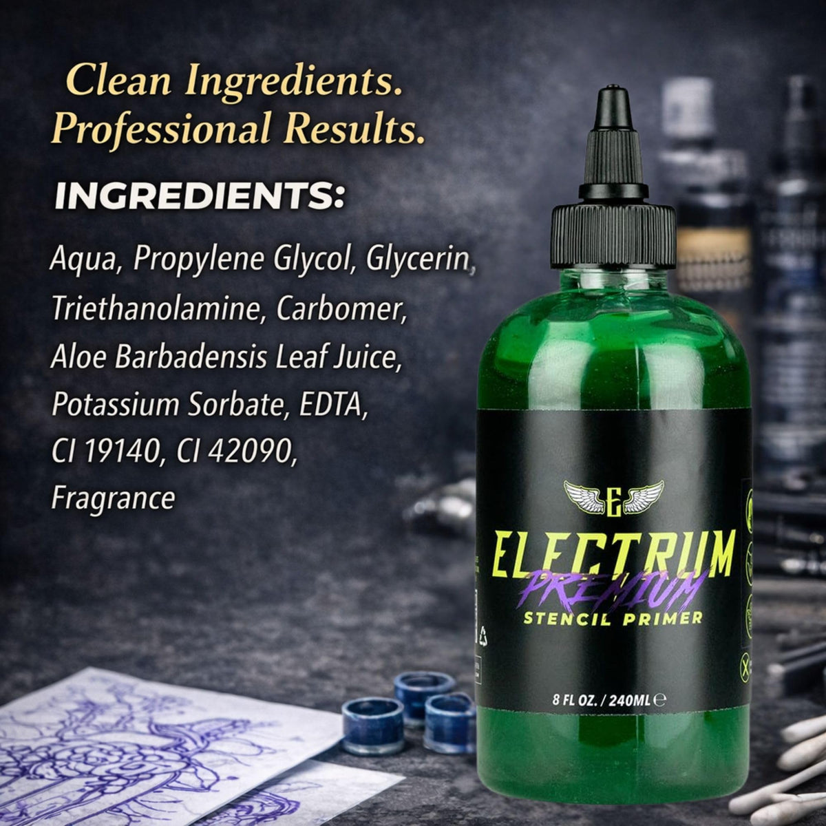 Electrum Tattoo Stencil Gel Transfer Solution, 8 oz