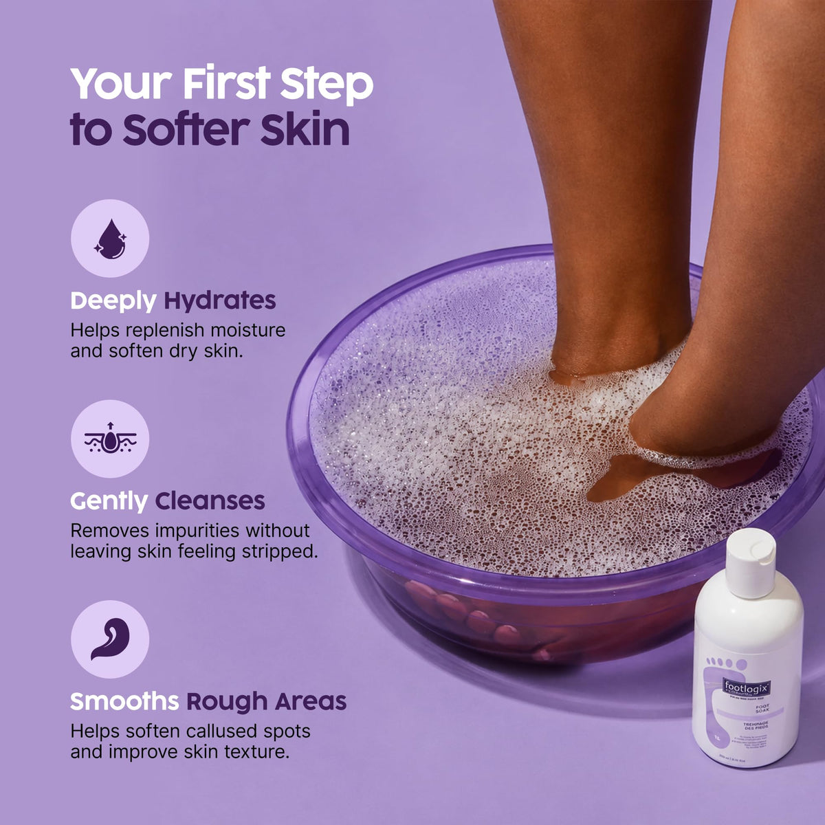 FOOTLOGIX Foot Soak Concentrate, Gentle Cleansing Foot Bath Formula
