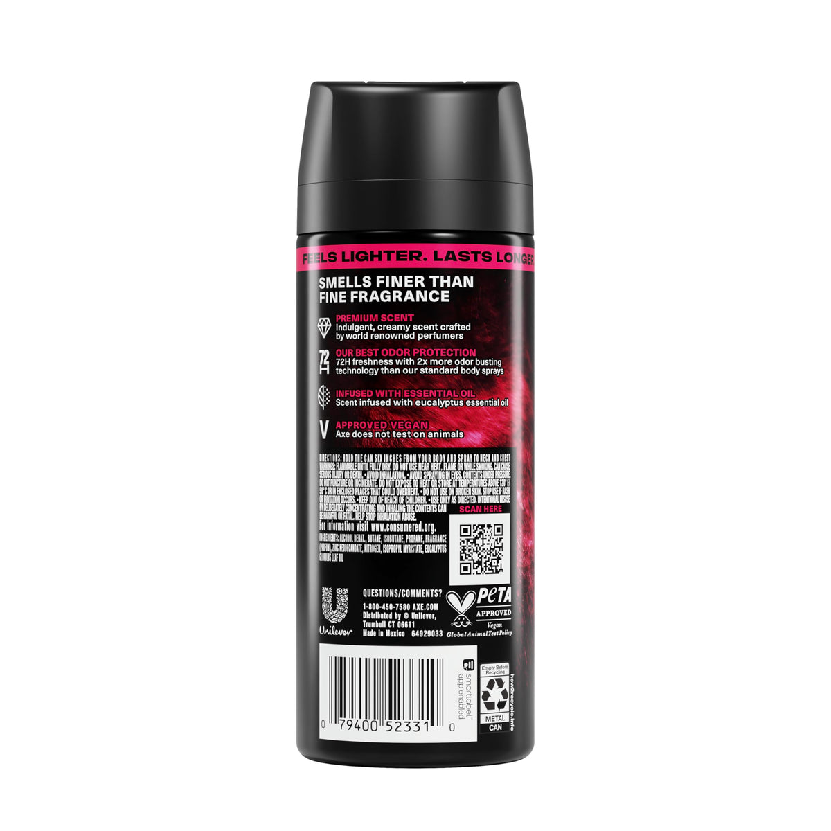 AXE Fine Fragrance Collection Cherry Spritz Deodorant Body Spray, 3 Count