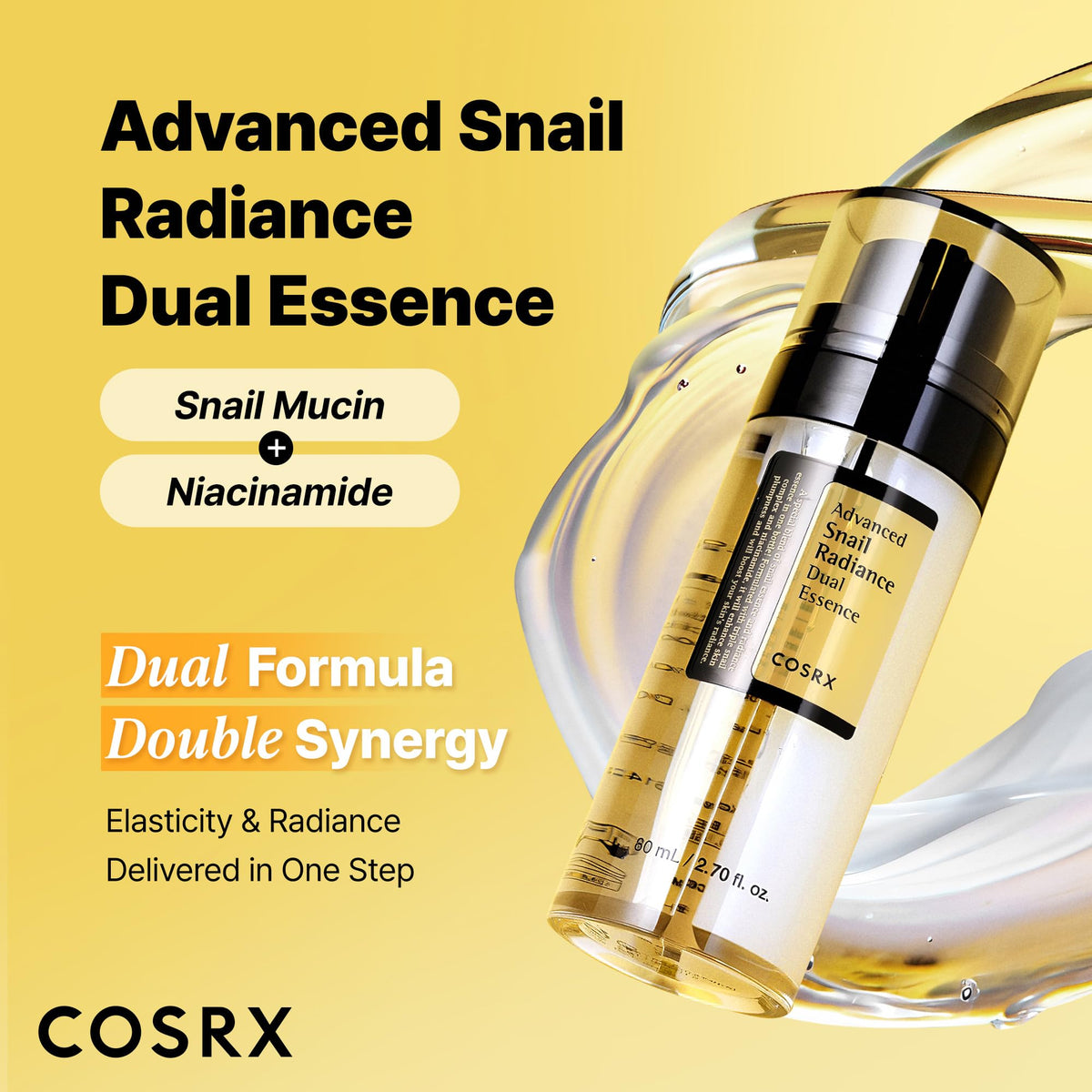 COSRX Advanced Snail Radiance Dual Essence Face Serum, 2.7 oz