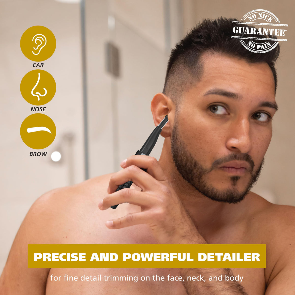 Wahl Manscaper 2-in-1 Eyebrow, Ear & Nose Hair Trimmer for Men
