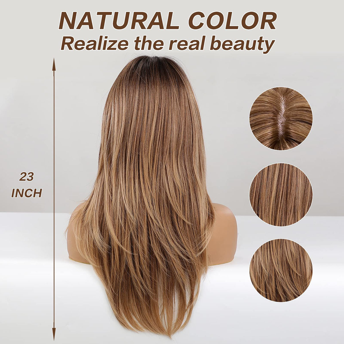 HAIRCUBE Long Layered Synthetic Wig for Women with Bangs