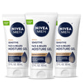 NIVEA MEN Sensitive Face and Beard Moisture Gel, 3 x 1.7 fl oz