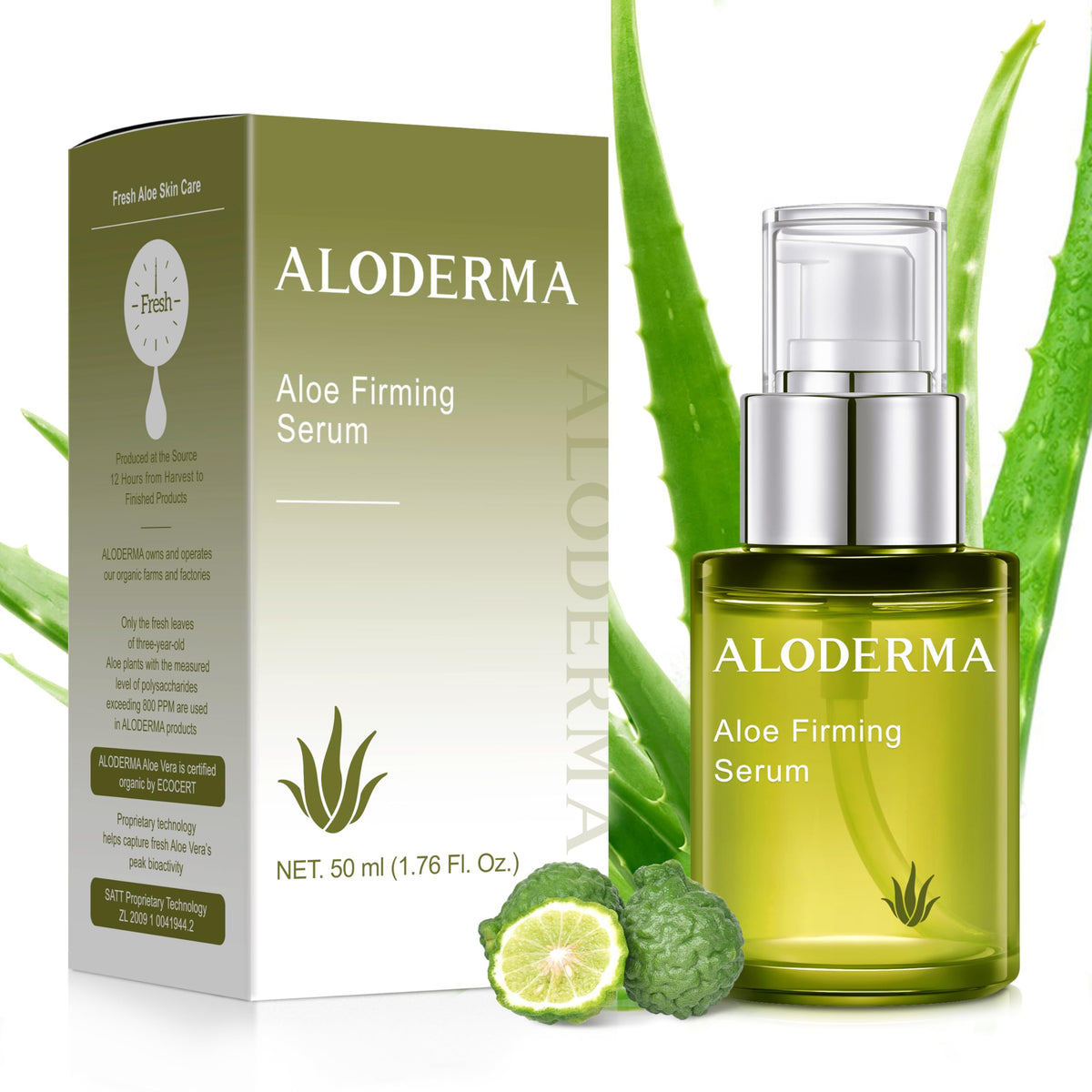 Aloderma Aloe Vera Face Serum with Hyaluronic Acid, 1.7 oz