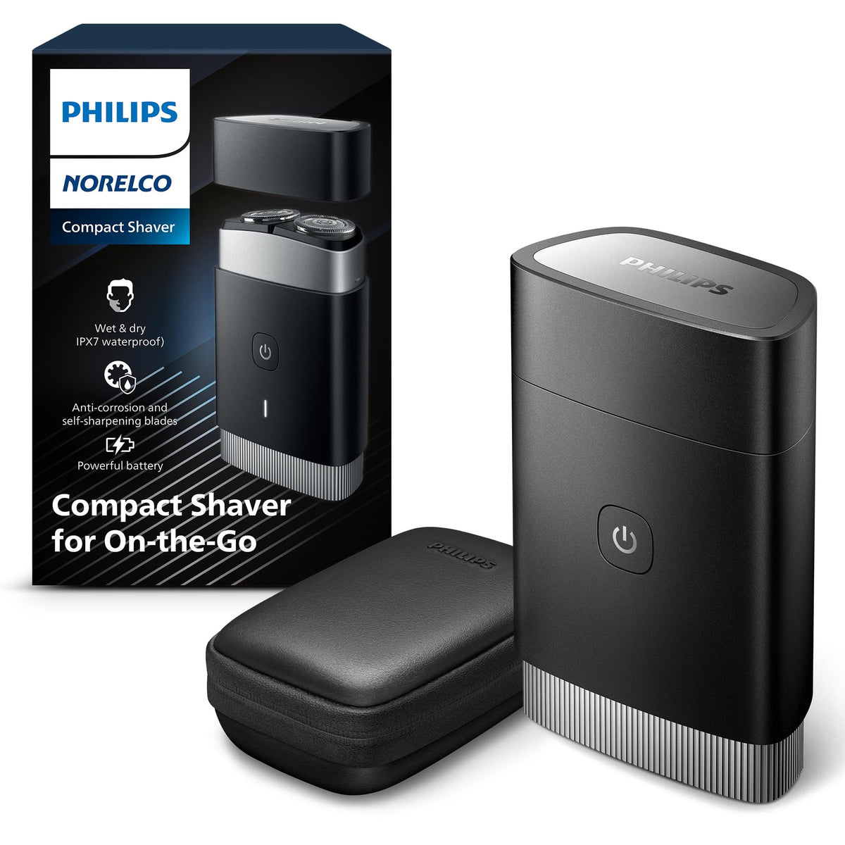 Philips Norelco Portable Electric Shaver PQ888/81, Wet & Dry, ComfortCut Blades