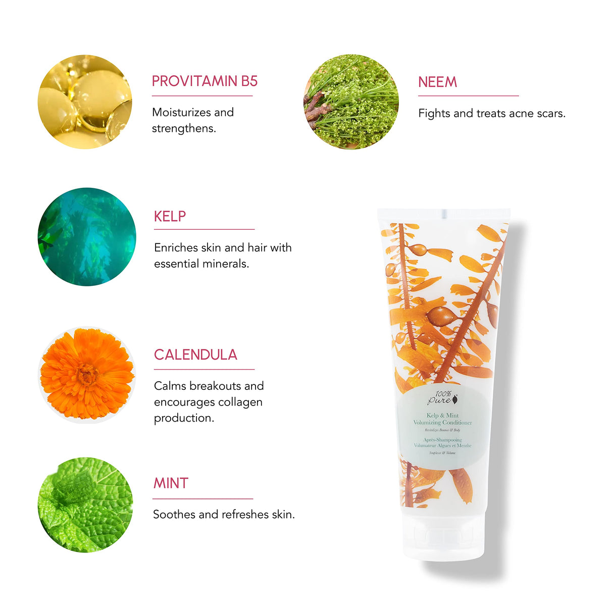 100% PURE Kelp & Mint Volumizing Conditioner, 8 fl oz