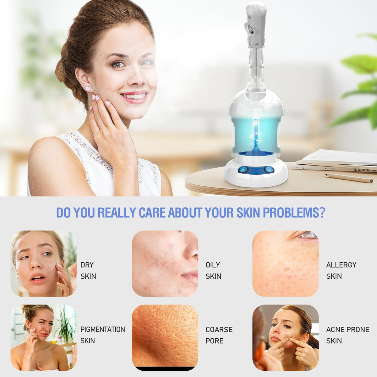 Kingsteam Ozone Nano Ionic Facial Steamer with Extendable Arm