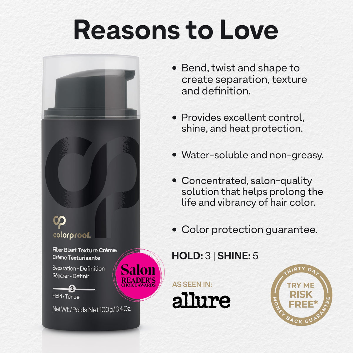 ColorProof Fiber Blast Texture Crème Hydrating Hair Styling Cream, 3.4 fl oz