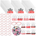 Huquary Cheerleading Gift Set with Makeup Bag, Keychain, Bracelet & Stickers